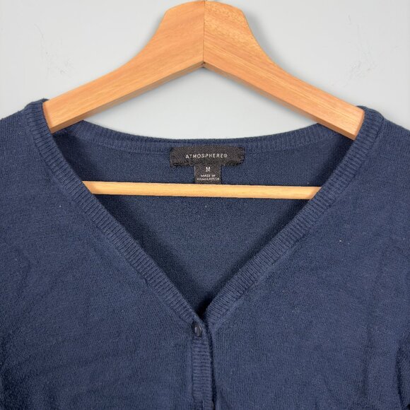 Atmosphere Women's Navy Classic Crewneck Cardigan, Size M - Picture 2 of 4
